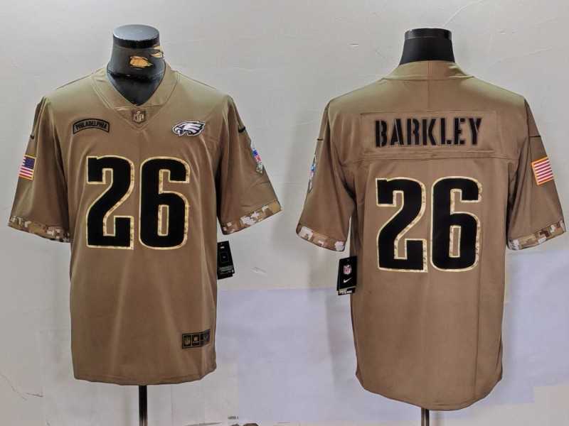 Men%27s Philadelphia Eagles #26 Saquon Barkley Camo Salute To Service Limited Stitched Jersey Dzhi